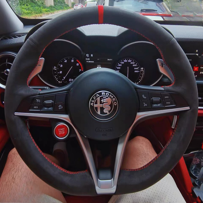 For Alfa Romeo Giulia Stelvio  - Car Steering Wheel Cover Anti Slip Breathable ulasan dan harga