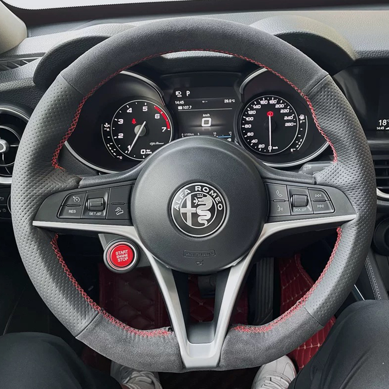 For Alfa Romeo Giulia Stelvio  - Car Steering Wheel Cover Anti Slip Breathable ulasan dan harga