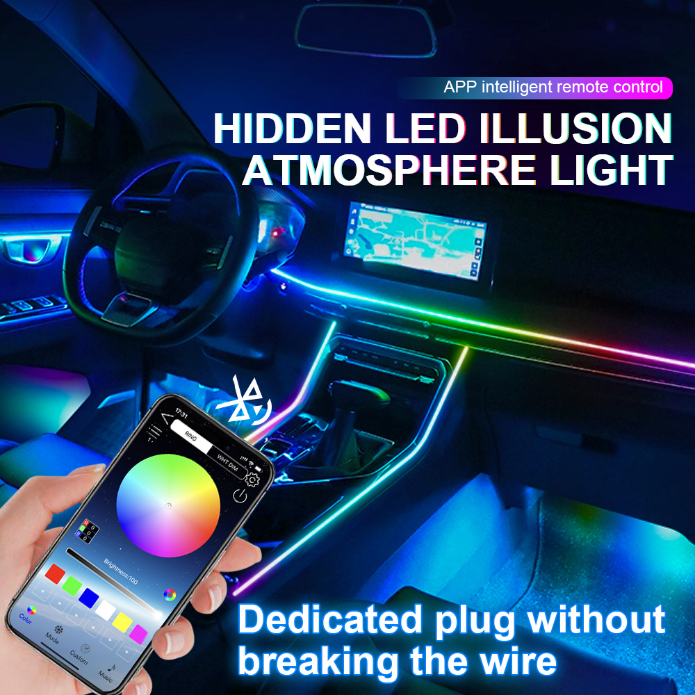 6/10/14/18/22 in 1 Car Ambient - Led Ambient Interior Car Lights App Control ulasan dan harga