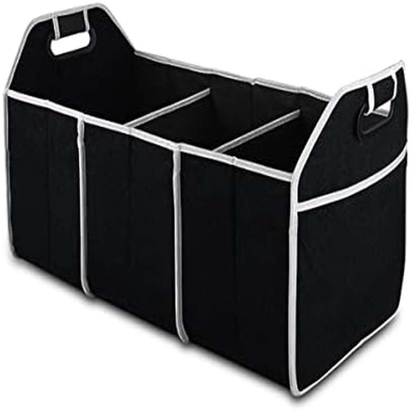 Portable 3-Compartment Foldabl - Car Trunk Organizer Foldable Storage Box ulasan dan harga