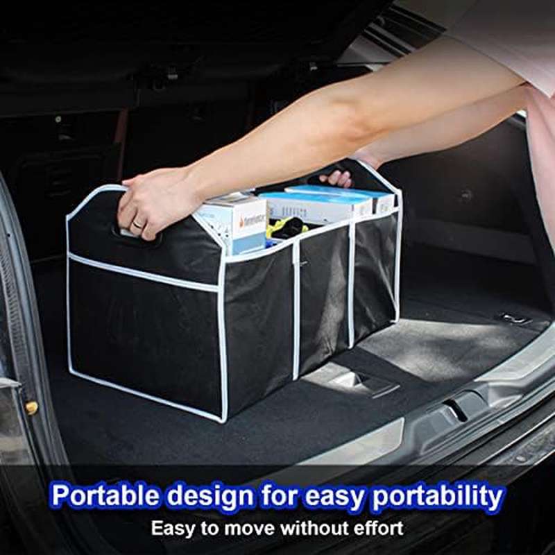 Portable 3-Compartment Foldabl - Car Trunk Organizer Foldable Storage Box ulasan dan harga
