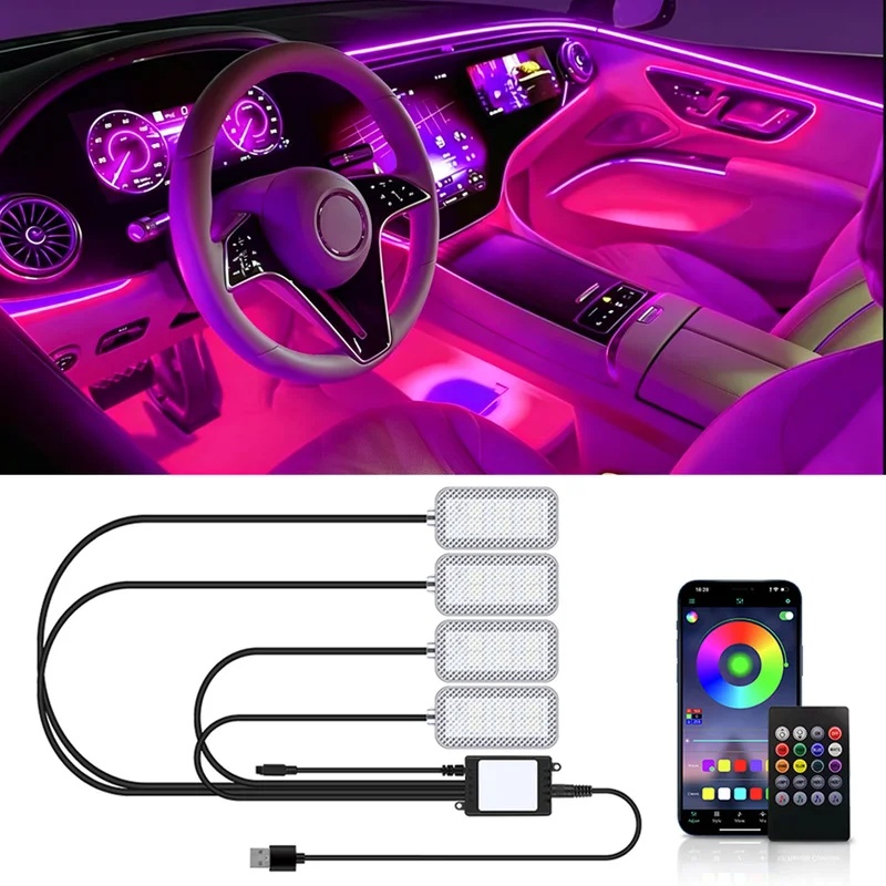 Neon LED Car Interior Ambient  - Led Ambient Interior Car Lights App Control ulasan dan harga