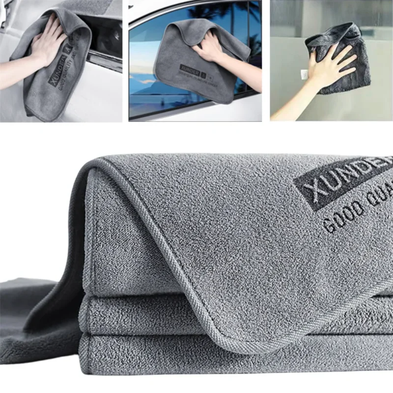 Thickened Double Layer Microfi - Microfiber Car Drying Towel Super Absorbent ulasan dan harga