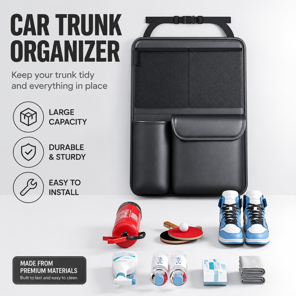 1Pc Kcimo Hanging PU Leather C - Car Trunk Organizer Foldable Storage Box ulasan dan harga
